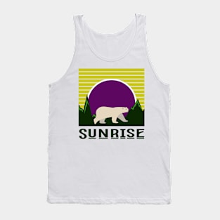 minimalistic blue sunrise with polar bear Tank Top